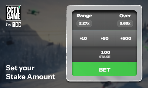 Set your Stake Amount by clicking the range button - Snow Run